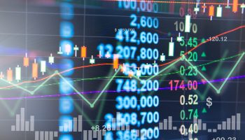 Profit graph of stock market indicator. Abstract stock data conc